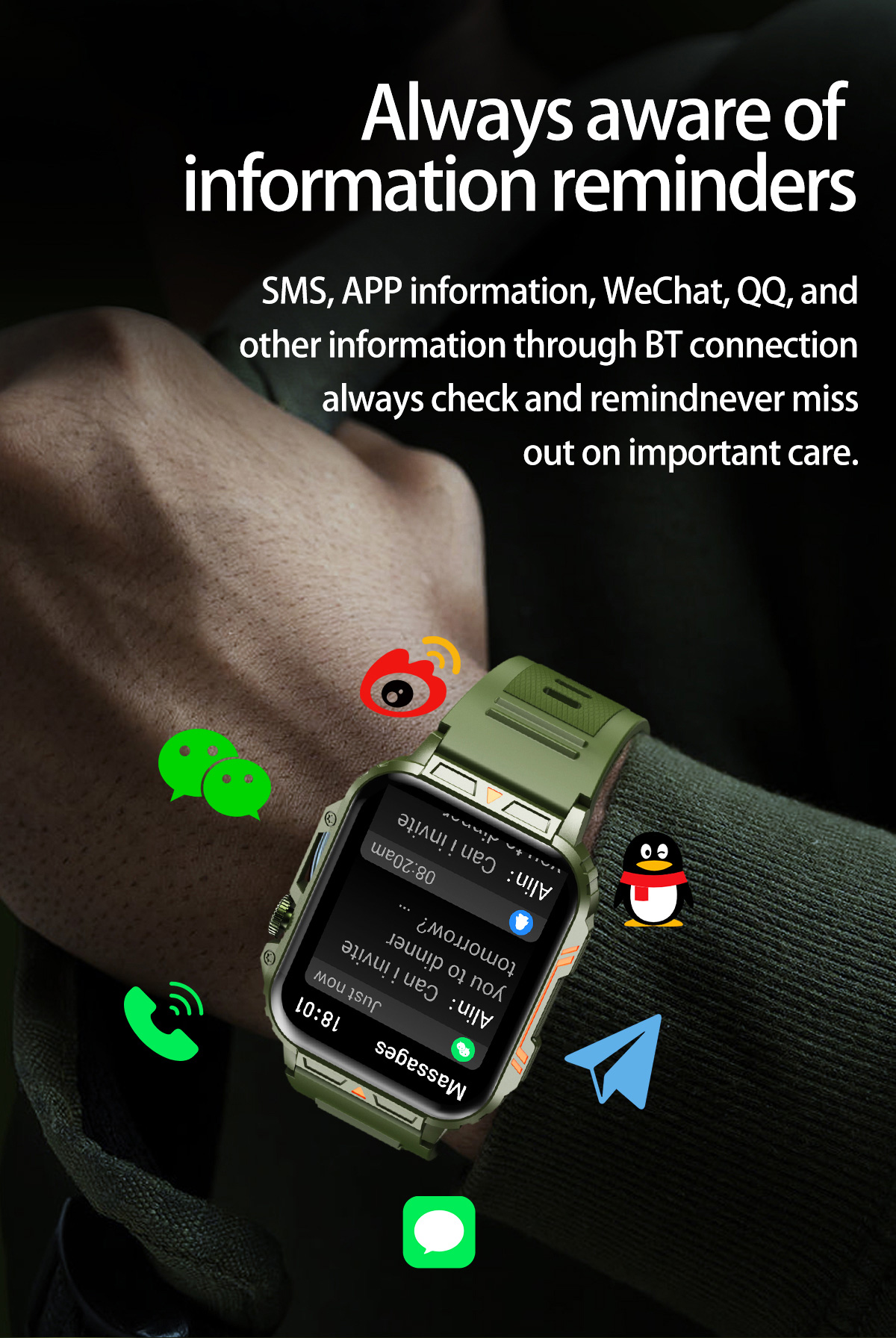 1.91 Outdoor Military Smart Wa - Smartwatch Face 评论和价格