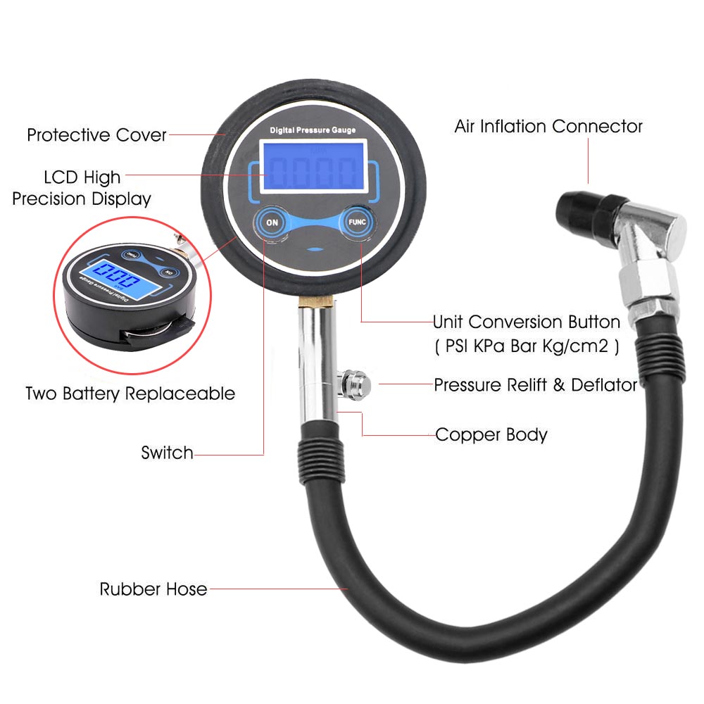 0-200Psi Tire Pressure Gauge M - Smartwatch Universal 评论和价格