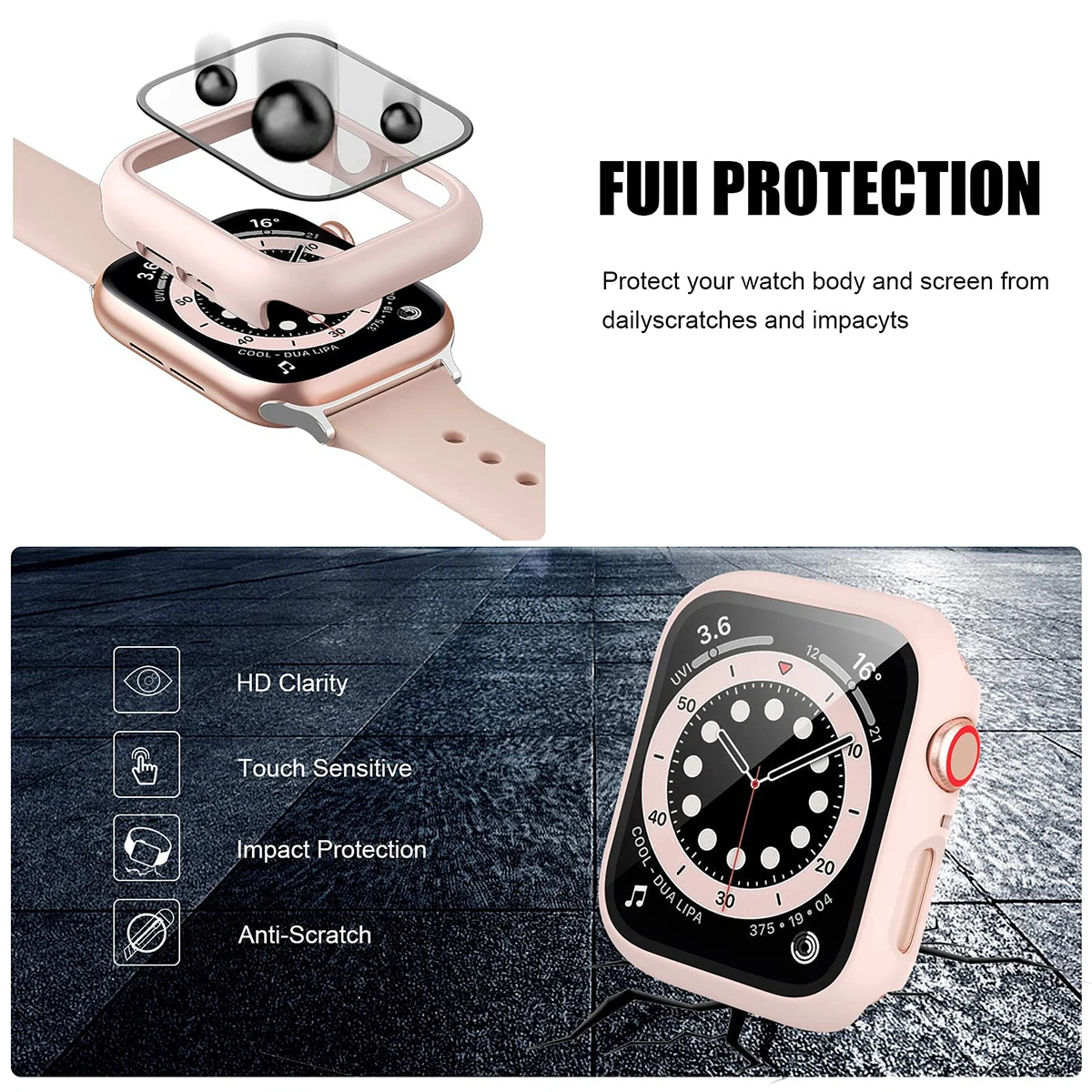 Tempered Glass+Cover For Apple - Apple Smartwatch Accessories 评论和价格