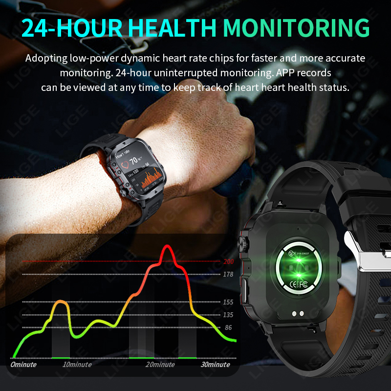 LIGE Outdoor Smart Watch Men 2 - Smartwatch Face 评论和价格