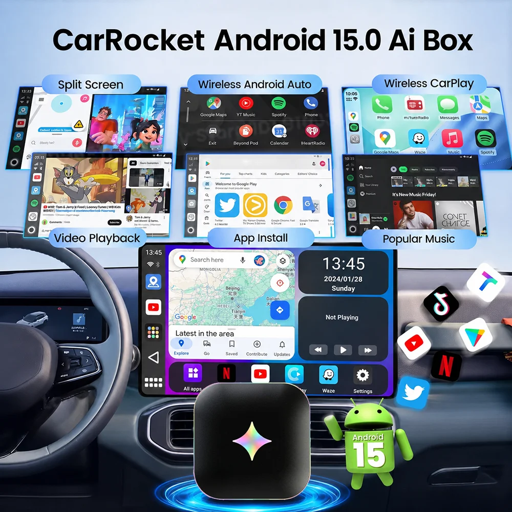 2026Android15 CarPlay Ai Box C - Smartwatch Universal 评论和价格